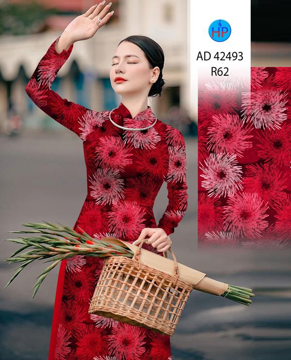 Vải Áo Dài Hoa In 3D AD 42493 9